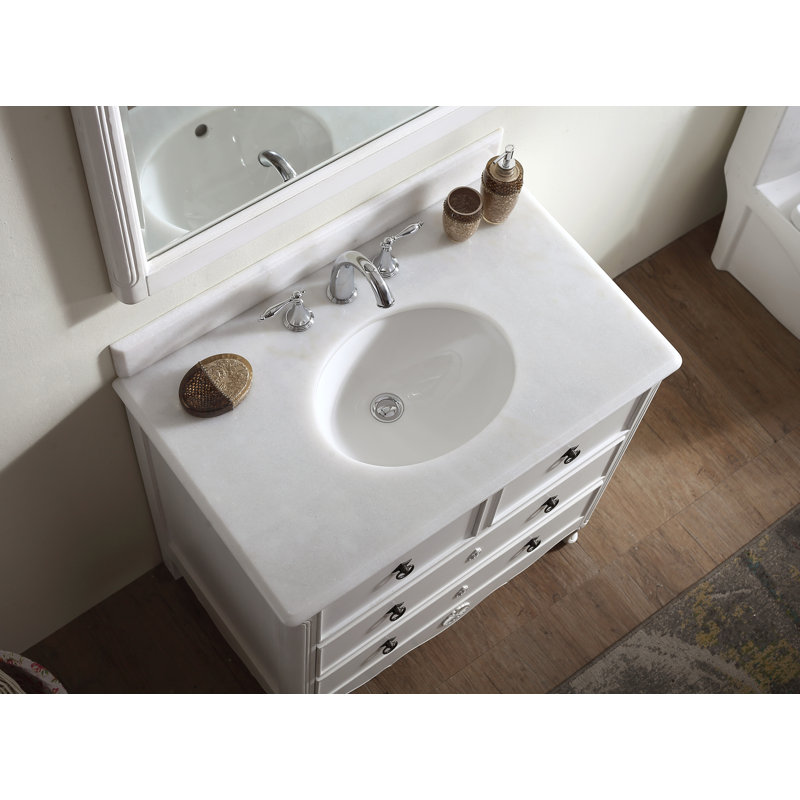 Ophelia & Co. Nallely 34'' Single Bathroom Vanity with Marble Top with